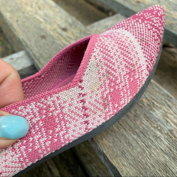 Rothy’s Pink Plaid The Point Flats Limited Edition Size 10 - Picture 6 of 9